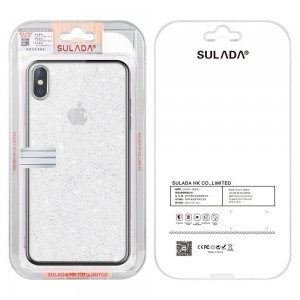 iPhone 12/ 12 Pro SULADA Glitter tok átlátszó/fekete