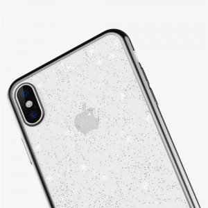 iPhone 12 Pro Max Sulada Glitter tok átlátszó/fekete
