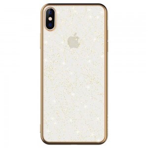 iPhone 12 Pro Max Sulada Glitter tok átlátszó/arany