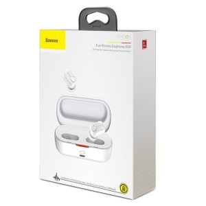 Baseus Encok W01 TWS Bluetooth vezeték nélküli fülhallgató fehér (NGW01-02)