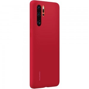 Huawei gyári flexibilis szilikon tok P30 Pro piros színben