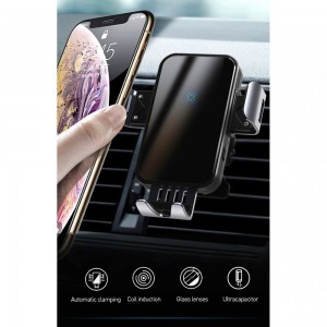 Tech-Protect R3 Autós Telefontartó Vezeték Nélküli Töltéssel Fekete