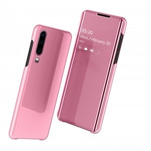 SMD Luxury View fliptok Mate 20 Pro tok rózsaszín színben