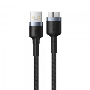 Baseus Cafule Nylon harisnyázott USB 3.0/ Micro B2 USB kábel 2A 1m szürke (CADKLF-D0G)