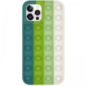 iPhone 12/ 12 Pro Push Bubble flexibilis tok zöld/fehér
