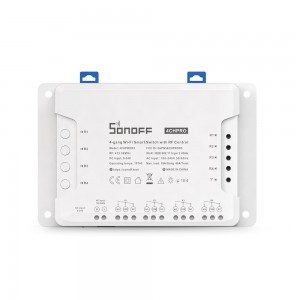 Sonoff 4CH Pro R3 WiFi 4-gang okos kapcsoló + RF 433MHz fehér (M0802010004)