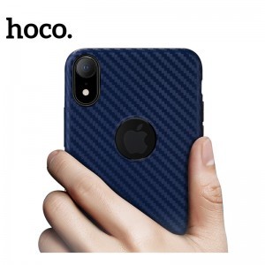 HOCO Delicate Shadow karbonmintás tok iPhone XR sötétkék