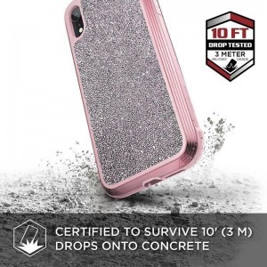 X-DORIA Defense Lux tok iPhone XR pink csillámos ütésálló