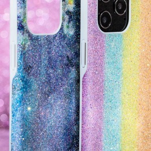 iPhone 12 mini Kingxbar Rainbow Series flitteres tok többszínű