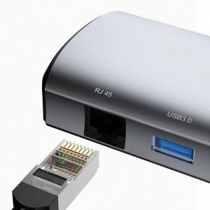 Dudao 11in1 multifunkciós HUB USB Type-C - USB Type-C PD 60W / HDMI / 3.5mm mini jack / 1x USB 2.0 / SD - micro SD kártyaolvasó / VGA / RJ45 / 3x USB 3.2 Gen 1 szürke (A15Pro)