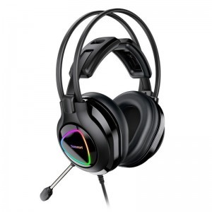 Tronsmart Glary Alpha Gamer RGB vezetékes fejhallgató 3.5mm mini jack mikrofonnal  fekete (370406)