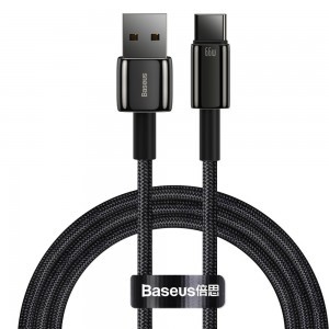 Baseus Tungsten USB - USB Type-C kábel 66W (11V / 6A) Quick Charge AFC FCP SCP 2m fekete (CATWJ-C01)