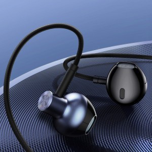 Baseus Encok H19 3.5mm vezetékes fülhallgató mikrofonnal és távirányítóval kék (NGH19-01)