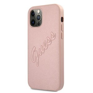 iPhone 12/ 12 Pro Guess GUHCP12MRSAVSRG Saffiano Vintage tok pink