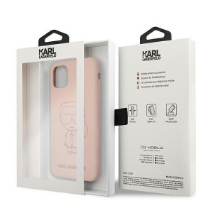 Karl Lagerfeld KLHCN61SILTTPI Ikonik Outline szilikon tok iPhone 11 rózsaszín