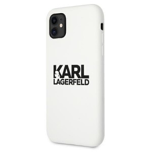 iPhone 11 Karl Lagerfeld KLHCN61SLKLWH Szilikon tok Stack Logo fehér