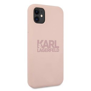 iPhone 11 Karl Lagerfeld KLHCN61STKLTLP Szilikon tok Stack Logo pink