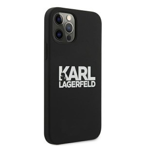 iPhone 12/ 12 Pro Karl Lagerfeld KLHCP12MSLKLRBK Szilikon tok Stack Logo fekete