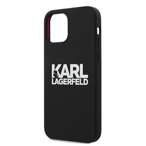 iPhone 12/ 12 Pro Karl Lagerfeld KLHCP12MSLKLRBK Szilikon tok Stack Logo fekete