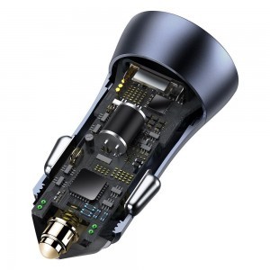Baseus Golden Contactor Pro Autós szivargyújtós töltő USB Type-C / USB 40W PD 3.0 QC 4.0 + SCP FCP AFC szürke (CCJD-0G)