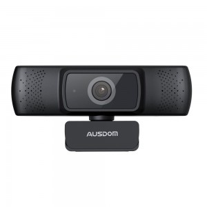 Ausdom Full HD 1080p Webkamera beépített mikrofonnal fekete (AF640)