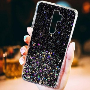 Sequins csillogó flitteres tok Samsung Galaxy S20 fekete