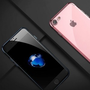 iPhone SE 2020 / iPhone 8 / iPhone 7 Clear Color Electroplating TPU gél tok kék