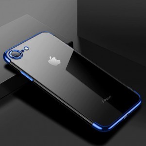 iPhone SE 2020 / iPhone 8 / iPhone 7 Clear Color Electroplating TPU gél tok kék