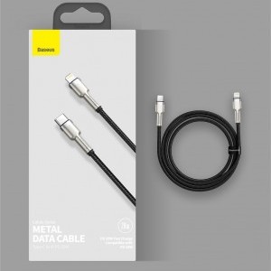 Baseus Cafule Metal nylon harisnyázott USB Type-C/ Lightning kábel PD 20W 1m lila (CATLJK-A01)