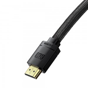 Baseus HDMI 2.1 kábel 8K 60 Hz 48 Gbps / 4K 120 Hz / 2K 144 Hz 3D eARC QMS Dynamic HDR VRR ALLM 1m fekete (CAKGQ-J01)