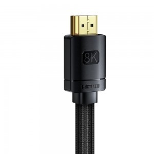 Baseus HDMI 2.1 kábel 8K 60 Hz 48 Gbps / 4K 120 Hz / 2K 144 Hz 3D eARC QMS Dynamic HDR VRR ALLM 1m fekete (CAKGQ-J01)