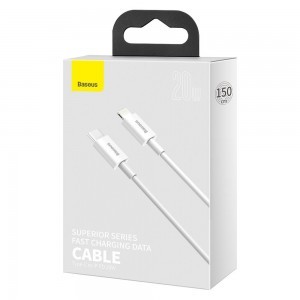 Baseus Superior USB Type-C - Lightning kábel PD 20W 1.5m fehér (CATLYS-B02)