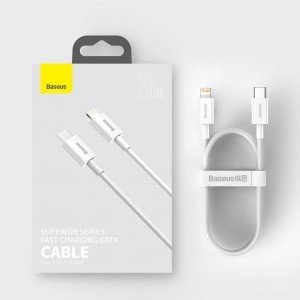 Baseus Superior USB Type-C - Lightning kábel PD 20W 1.5m fehér (CATLYS-B02)