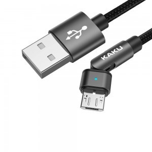 KAKU Angle 180° dönthető kábel USB - Micro USB 3A 1m fekete (KSC-465)