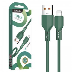 KAKU Alumínium Alloy USB - Lightning kábel 3.2A 1.2m kábel zöld