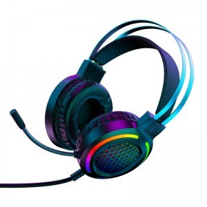 KAKU Youming RGB LED Vezetékes Gamer fejhallgató mikrofonnal fekete (KSC-454)