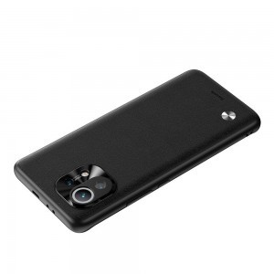Xiaomi Mi 11 Baseus Alloy Leather tok kameravédelemmel fekete (WIXM11-01)