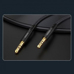Joyroom AUX 3.5mm mini jack audio kábel 1.5m fekete (SY-15A1)