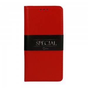 Samsung S21 Ultra Book Special bőr fliptok piros
