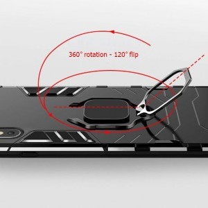 Ring Armor tok kihajtható támasszal Huawei P40 Lite fekete