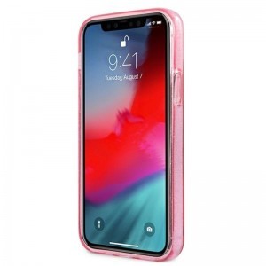 iPhone 12 / iPhone 12 Pro Karl Lagerfeld KLHCP12MCHTUGLP Choupette Head Glitter tok rózsaszín