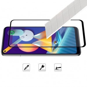 5D Full Glue kijelzővédő üvegfólia SAMSUNG GALAXY A11 / M11 fekete