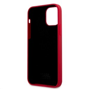 iPhone 12 Pro Max Karl Lagerfeld KLHCP12LSLCHRE Choupette Head szilikon tok piros