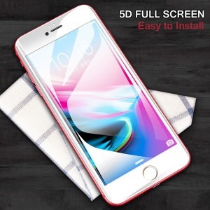 iPhone 7+ 5D kijelzővédő üvegfólia fehér