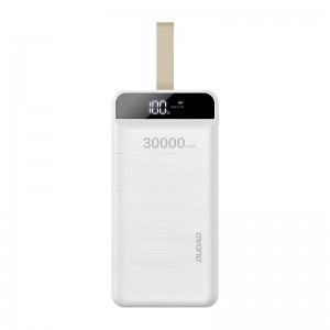 Powerbank 30000mAh Dudao 2xUSB, 1xType-C LED lámpával fehér (K8s+)