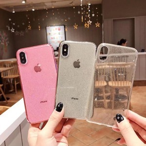 iPhone X/ Xs Crystal Glitter tok ezüst