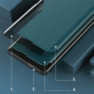 Samsung A32 5G Eco Leather View Case intelligens fliptok zöld