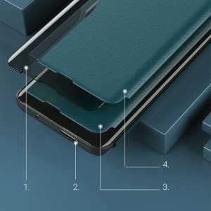 Xiaomi Redmi Note 10 Pro Eco Leather View Case intelligens fliptok fekete