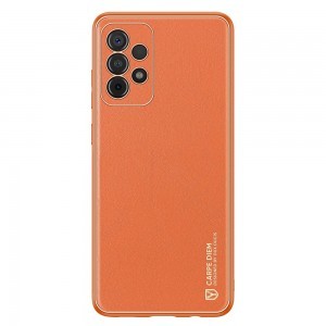 Samsung A52 5G / A52 4G Dux Ducis Yolo Elegáns Tok TPU és PU anyagból készülékhez narancssárga