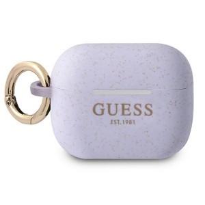 Guess GUAPSGGEU Silicone Glitter AirPods Pro 1/2 tok lila